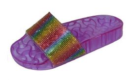 12 Wholesale Jelly Slippers For Women In Purple Size 5-10