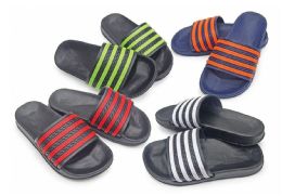 48 Wholesale Boys Striped Sandals
