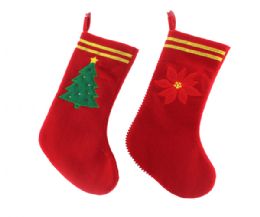 72 Pieces Christmas Stocking With Emblem Tree And Flower - Christmas Decorations