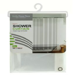 24 Pieces Solid Peva Shower Curtain Clear 180x180cm - Shower Curtain