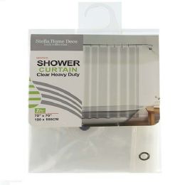 24 Wholesale Shower Curtain Peva Clear Heavy Duty 70x70 Inch