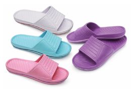 48 Wholesale Ladies Slip On Sandal Assorted Colors