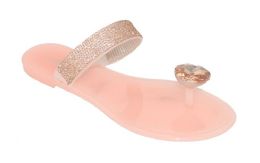 12 Wholesale Jelly Slippers For Women In Pink Size 5-10
