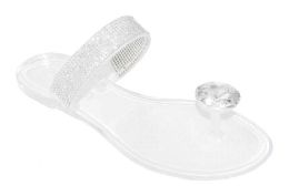 12 Wholesale Jelly Slippers For Women In Clear Size 5-10