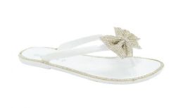 12 Wholesale Jelly Sandal For Women In White Size 5-10