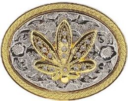 24 Pieces Marijuana Leaf Belt Buckle - Belt Buckles
