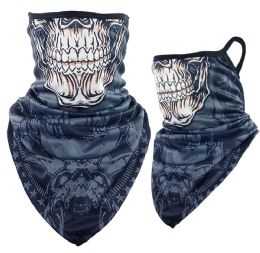48 Pieces Skull Face Print Triangle Face Shield - Face Mask