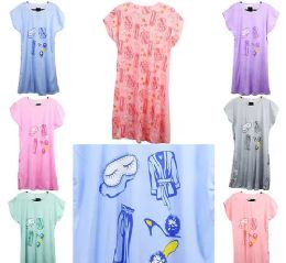 24 Wholesale Womens Nap Design Night Gown Size M