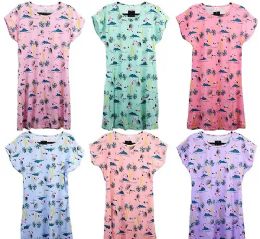24 Wholesale Womens Floral Design Night Gown Size M
