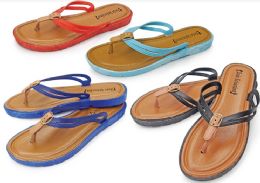 48 Wholesale Ladies Strap Sandals In Assorted Color And Size