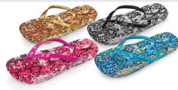48 Pairs Ladies Camo Jelly Flip Flop In Assorted Color And Size - Women's Flip Flops