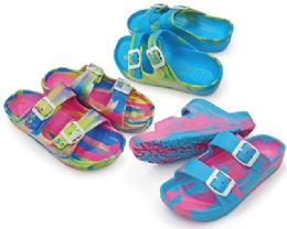 36 Pairs Kids Tie Dye Buckle Strap Sandal - Girls Sandals