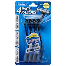 36 pieces Razors 4pk Triple Blade Mens - Shaving Razors