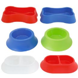 70 Wholesale Pet Bowl 3 Shapes 4 Colors In Pdq Asst #2