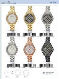 12 Wholesale Ladies Watch - 51561 assorted colors