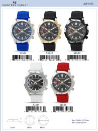 12 Wholesale Men's Watch - 51531 assorted colors