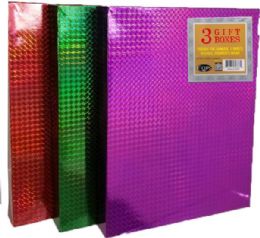 48 Bulk Large Size Holographic Gift Boxes 3 Pack
