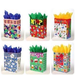 288 Wholesale Medium Size Printed Gift Bags Sports Print