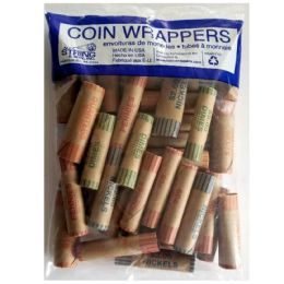 25 Pieces Assorted Coin Roll Wrappers 36 Pack - Coin Holders & Banks