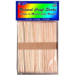 48 Bulk 5.5 Inch Wooden Craft Sticks 50-Pack
