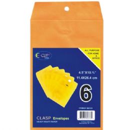 48 Wholesale 4.5 X 10 3/8 Kraft Clasp Manila Envelopes With Metal Closure And Gummed Flap 6 Packs