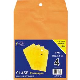 48 Wholesale 9 X 12 Kraft Clasp Manila Envelopes With Metal Closure And Gummed Flap 4 Packs