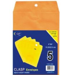 48 Wholesale 6 X 9 Kraft Clasp Manila Envelopes With Metal Closure And Gummed Flap 5 Packs