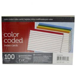 40 Bulk 4 X 6 Color Coded Ruled Index Cards 100 Pack
