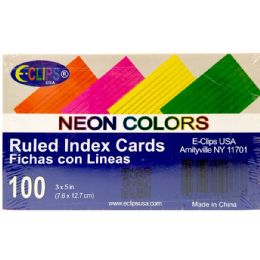 60 Pieces 3 X 5 Ruled Index Cards Neon Colors 100 Pack - Dividers & Index Cards