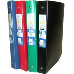 48 Pieces Flexible Poly Binders With 1 Rings Assorted Colors - Binders
