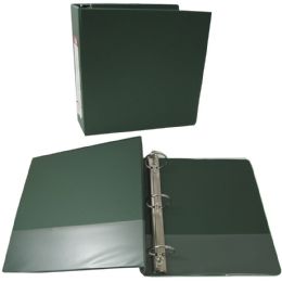 12 Bulk Heavy Duty View Binders With 2 Inch O Rings And Interior Pockets In Green