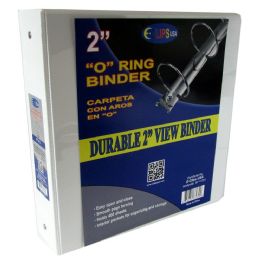 12 Pieces Heavy Duty View Binders With 2 Inch O Rings And Interior Pockets In White - Binders