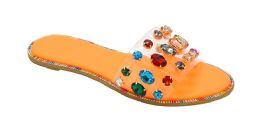12 Wholesale Jelly Sandal For Women In Orange Size 6-10