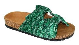 12 Wholesale Slippers For Women In Green Size 5-10