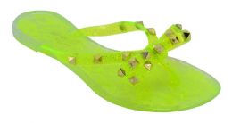 12 Wholesale Sandals For Women In Neon Green Size 7-11