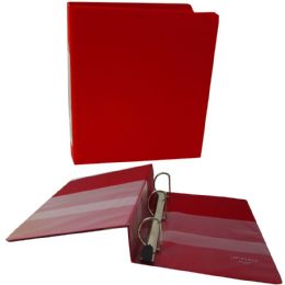 12 Bulk Heavy Duty View Binders With 1.5 Inch D Rings And Interior Pockets In Red