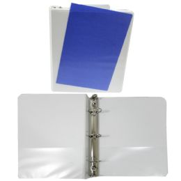 12 Bulk Heavy Duty View Binders With 1.5 Inch D Rings And Interior Pockets In White