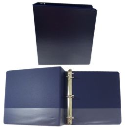 12 Pieces Heavy Duty View Binders With 1.5 Inch D Rings And Interior Pockets In Blue - Binders