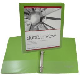 12 Bulk Heavy Duty View Binders With 1.5 Inch D Rings And Interior Pockets In Lime