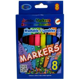 48 Bulk Jumbo Size Non Toxic Colored Markers With Broad Tip 8 Pack