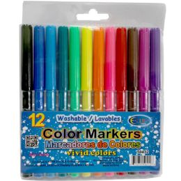 48 Wholesale Washable Non Toxic Colored Markers With Fine Tip 12 Pack