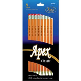 96 Wholesale Apex Classic Sharpened Number 2 Pencils 8 Packs