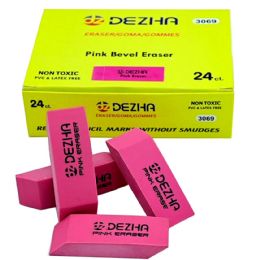 576 Wholesale Pink Beveled Eraser Bulk Pack