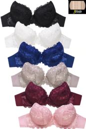 144 Pieces Sofra Ladies Lace D Cup Bra, Plus Size - Womens Bras And Bra Sets