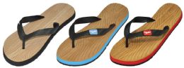 36 Bulk Men's Gizeh Slide Sandals With Wooden Surfboard Print