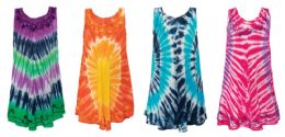 18 Pieces Girl's Fashion Tie Dye Printed Dress Cover Ups Sizes Small Large - Girls Tank Tops and Tee Shirts