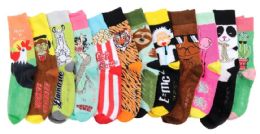 48 of Children's Two Left Feet Sock Company Printed Novelty Socks Food Print And Graphic Designs