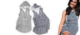 12 Wholesale Jack And Missy Hooded Striped Terry Cover Ups With Cargo Pockets