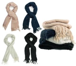 12 Pieces Britt's Knits Stardust Oversized Marbled Scarves With Fringe Ends - Winter Scarves