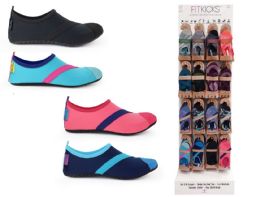 48 Wholesale Women's Fitkicks Slip On Athletic Shoes With Two Tone Colors And Soft Footbed